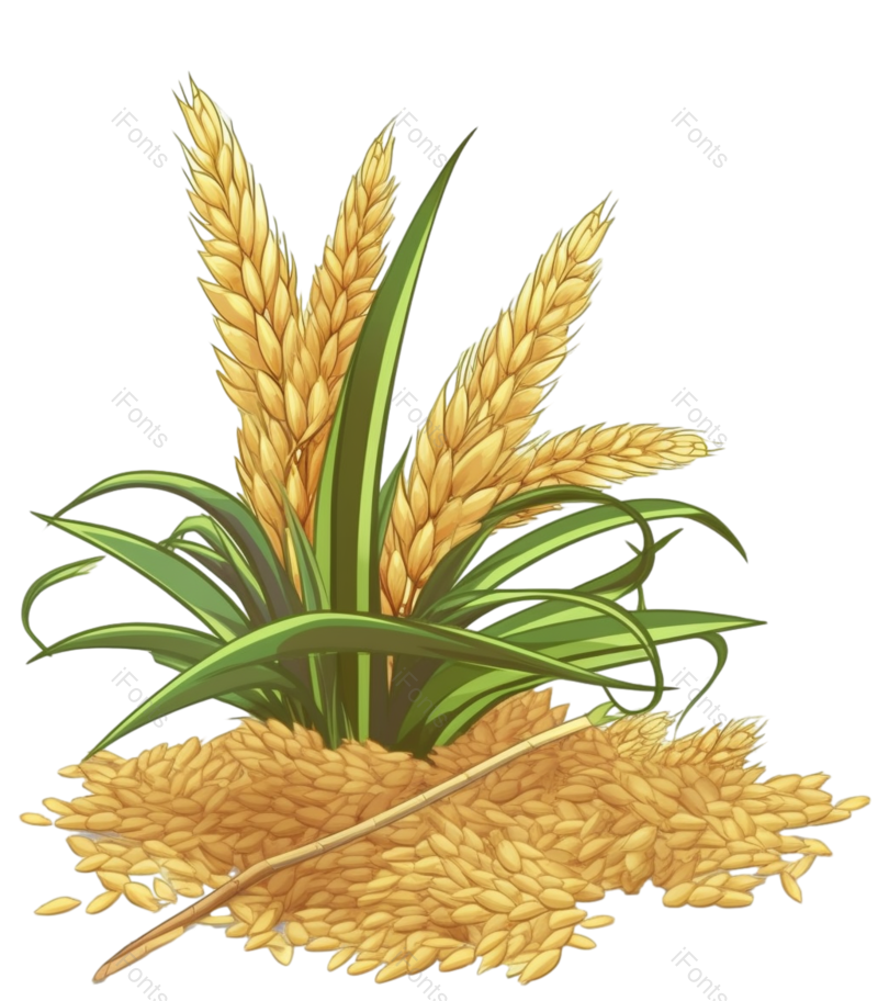 元素图片,小满元素,稻谷PNG,秋天免抠素材